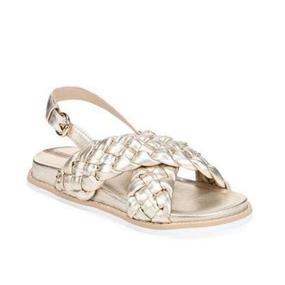 Sam Edelman Girl's Vita Mini Sandals Gold Leaf Size 2M - Picture 1 of 8